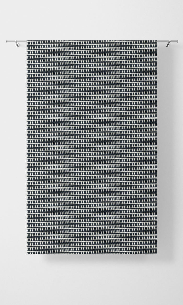Checkered Home Textile Fabric Material By the Metre (Midnight Blue/ White)