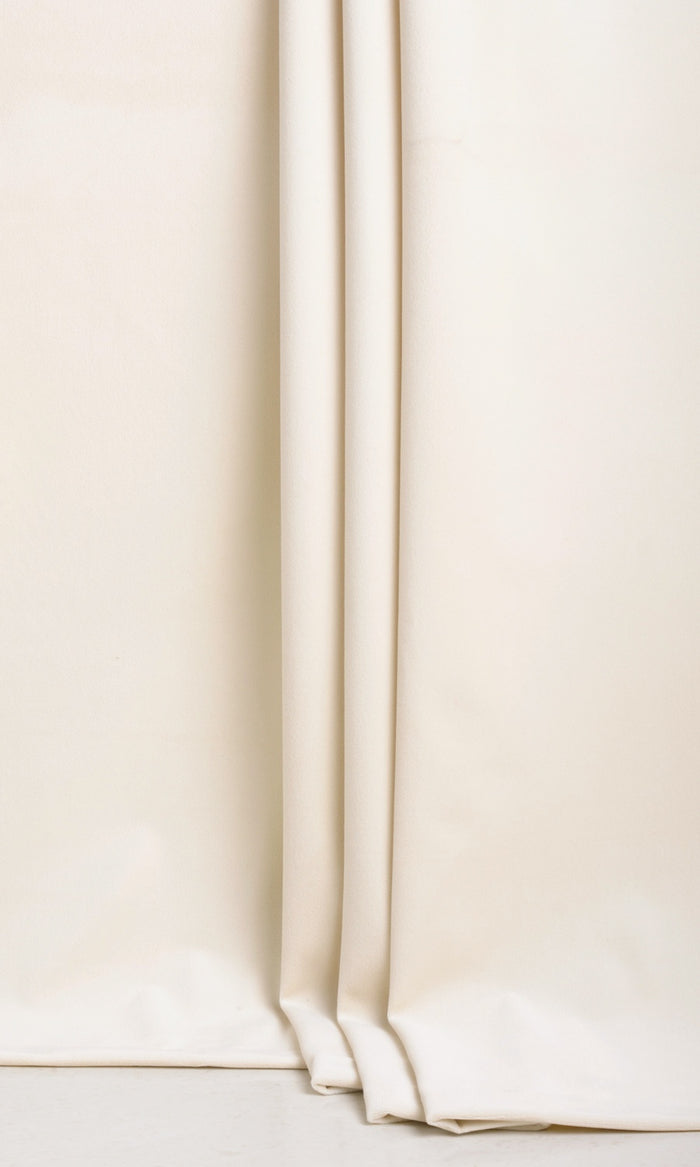 Velvet Home Textile Fabric Material By the Metre (Warm Ivory)