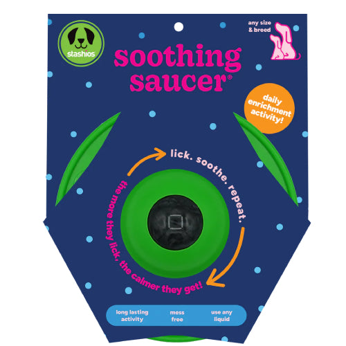 Soothing Saucer Dog Anxiety Relief Toy Licking Dispenser Stress Calming Patented