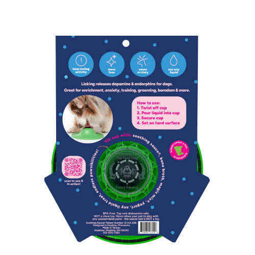 Soothing Saucer Dog Anxiety Relief Toy Licking Dispenser Stress Calming Patented