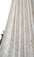 Metallic Abstract Print Drapes (Cream/ Golden)
