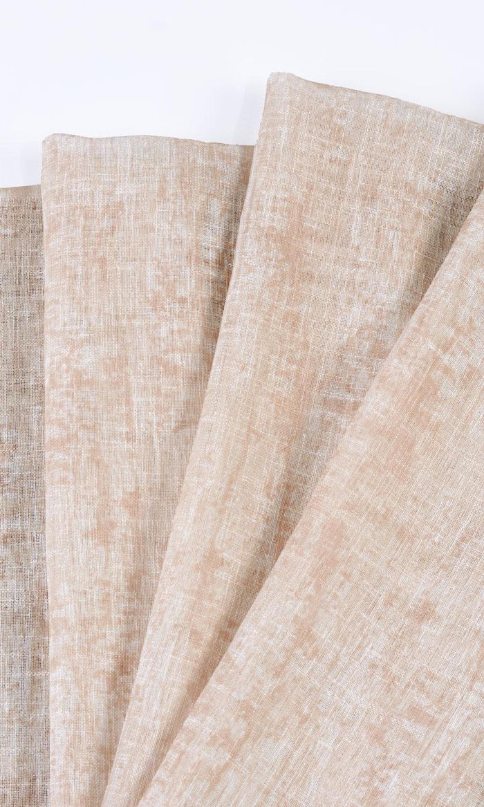 Textured Sheer Drapes for Living, Bedroom, Kitchen, Bathroom (Salmon Pink/ Peach Orange)