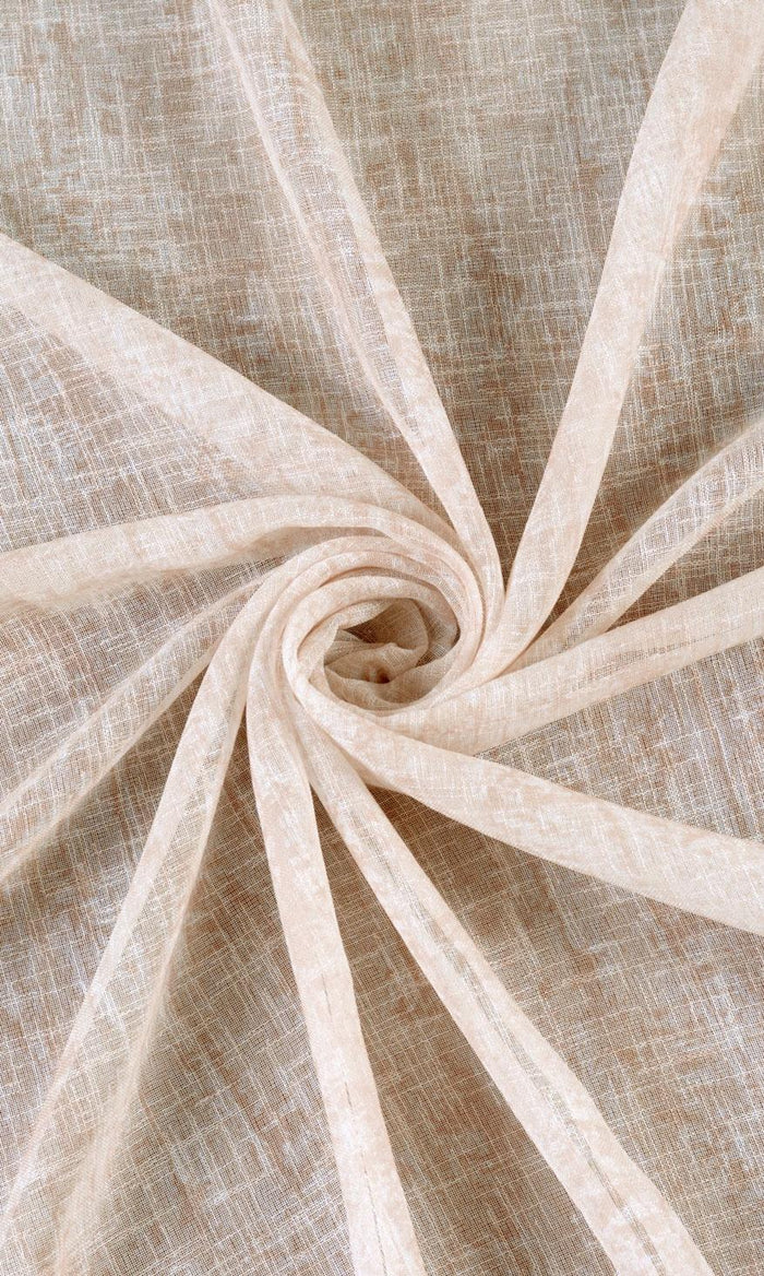 Textured Sheer Pinch Pleat, Rod Pocket, Eyelet Curtains (Salmon Pink/ Peach Orange)