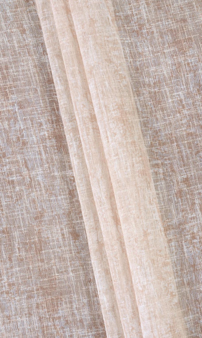 Textured Sheer Drapes (Salmon Pink/ Peach Orange) Extra Long Short Wide