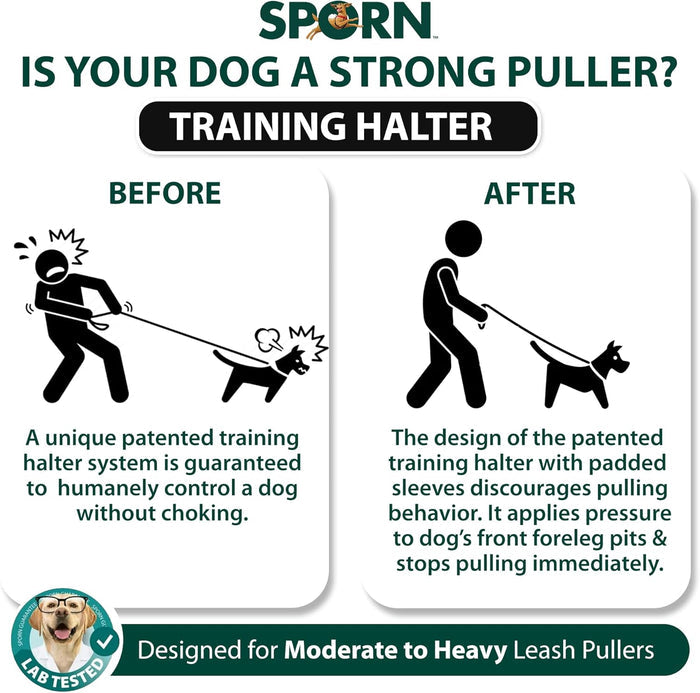 Sporn Training Halter Small Dog No Pull Harness - Padded Sherpa Sleeves Toy Breeds 2-9kg