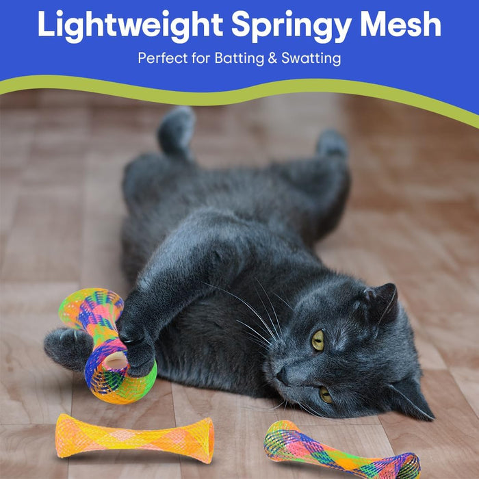 SPOT Kitty Fun Tubes Cat Toy 3pc Catnip Bouncy Interactive Chase Play 2-Pack