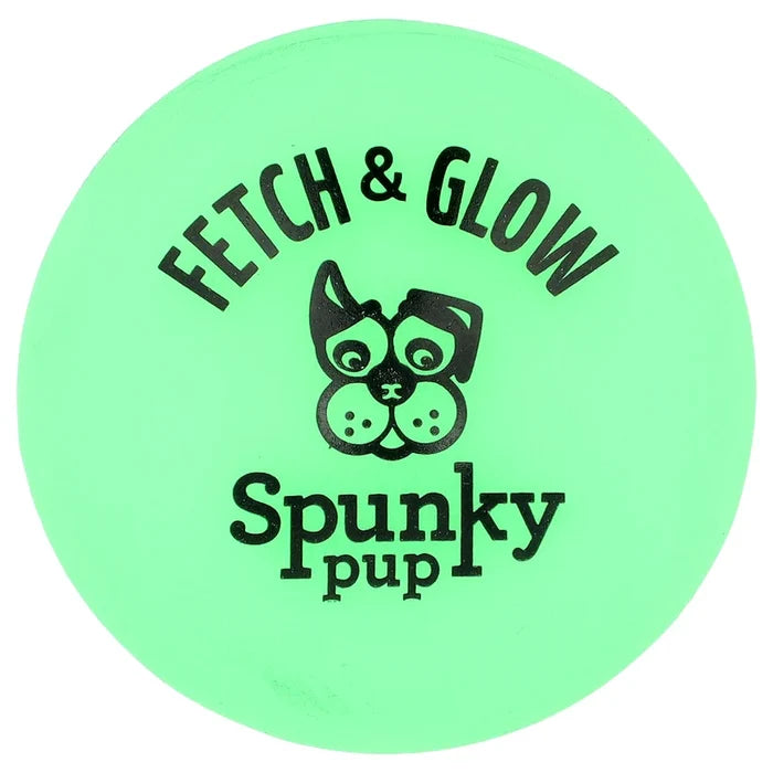 Spunky Pup Fetch & Glow Ball Dog Glow in the Dark Toy for Medium Dogs
