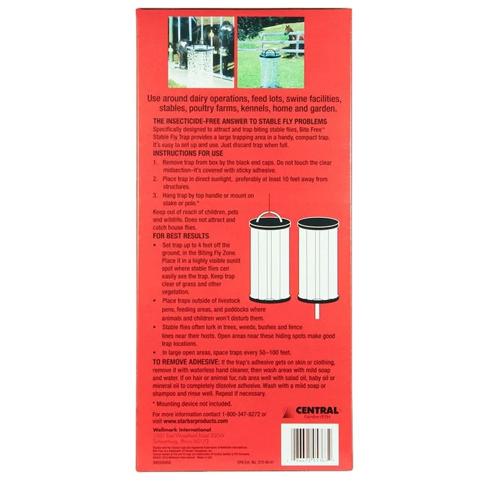 Starbar Bite Free Stable Fly Trap Insecticide-Free Livestock & Pet Protection Captures 8,000 Flies