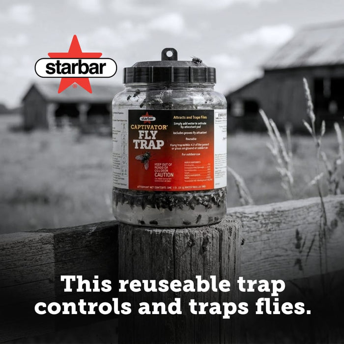 Starbar Captivator Fly Trap Reusable Insecticide-Free Fly Attractor