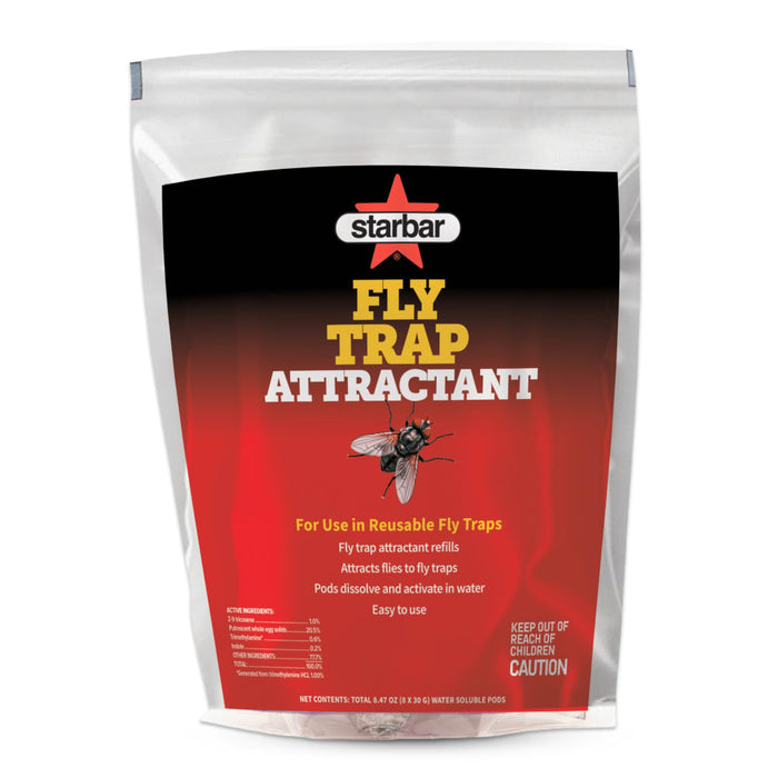 Starbar Fly Attractant For Reusable Fly Traps 8 Water-Soluble Pods