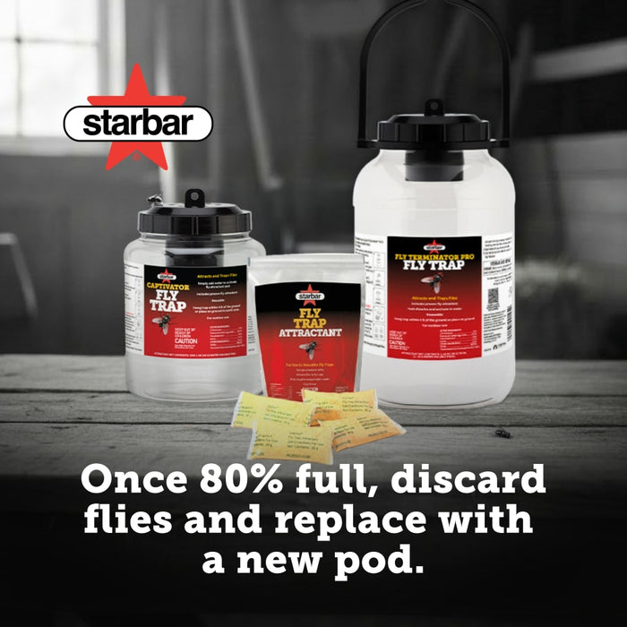 Starbar Fly Attractant For Reusable Fly Traps 8 Water-Soluble Pods