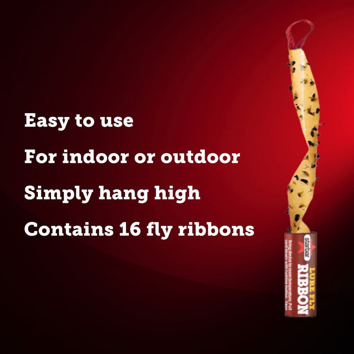 Starbar Lure-Fly Single Super Sticky Fly Paper Ribbon Pack Of 100