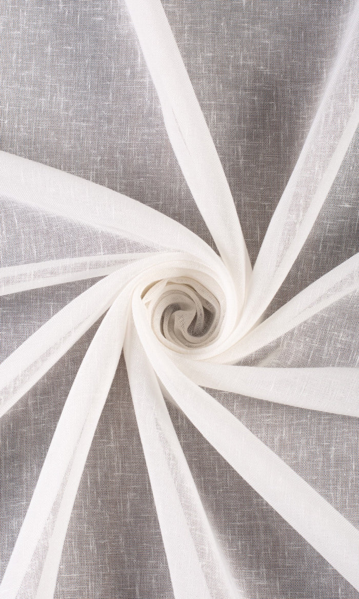 Textured Sheer Curtains (White) Extra Long Short Wide