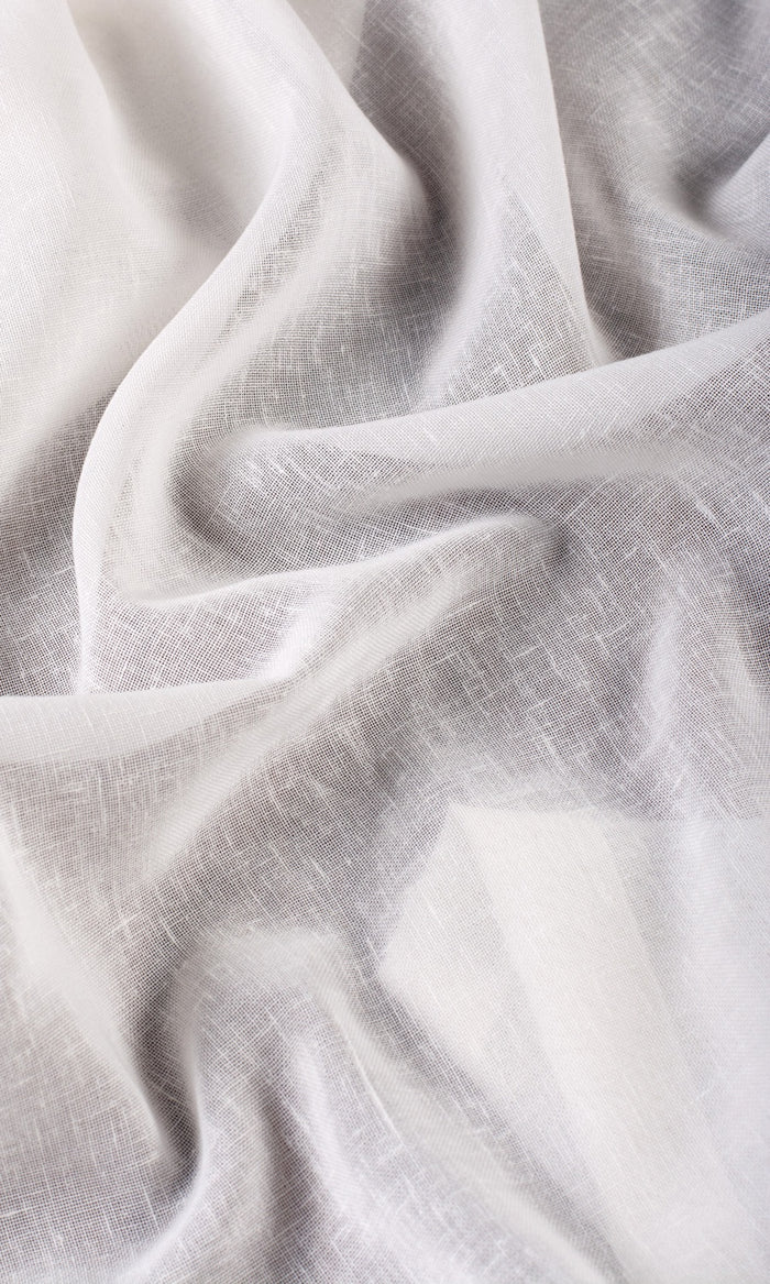 Textured Sheer Curtains / Drapes / Window Drapery Panels (White)