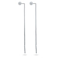 Sterling Silver Rhodium Plated Bead Threader Earrings - GME00148