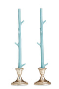 Stick Candles Maple / Pair: Robin Blue