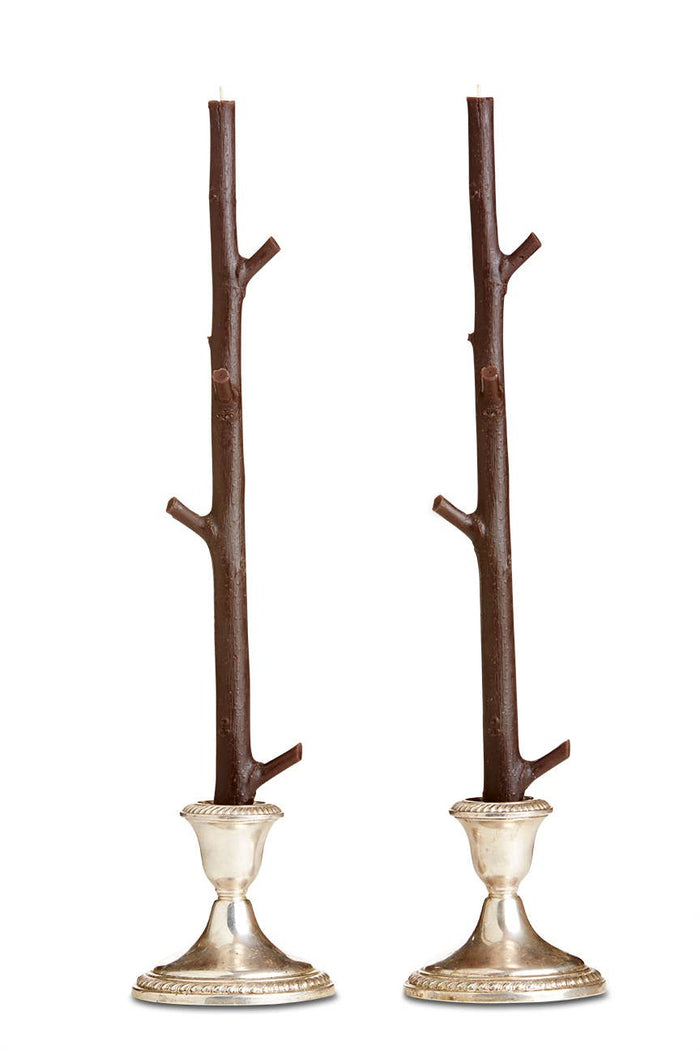Stick Candles Maple / Pair: Robin Blue