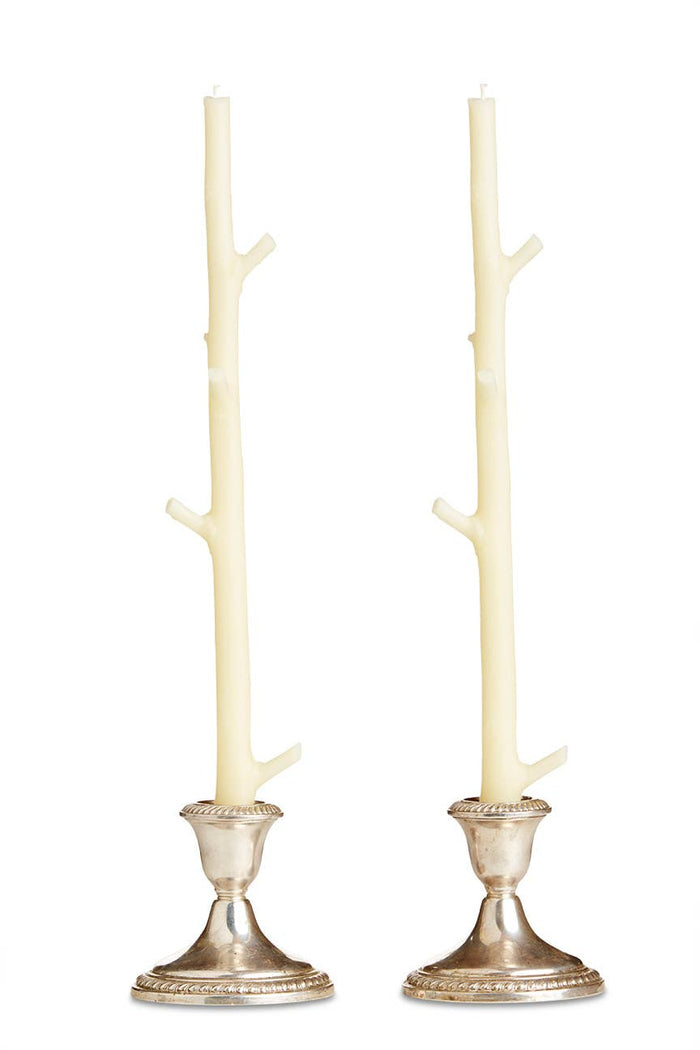 Stick Candles Maple / Pair: Robin Blue