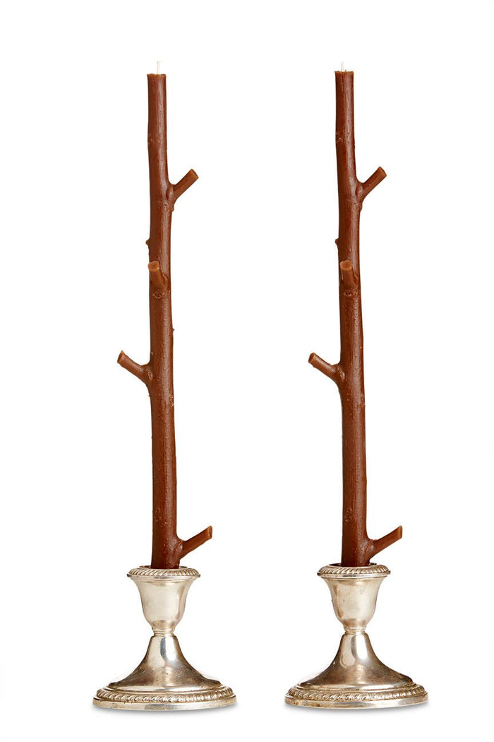 Stick Candles Maple / Pair: Robin Blue