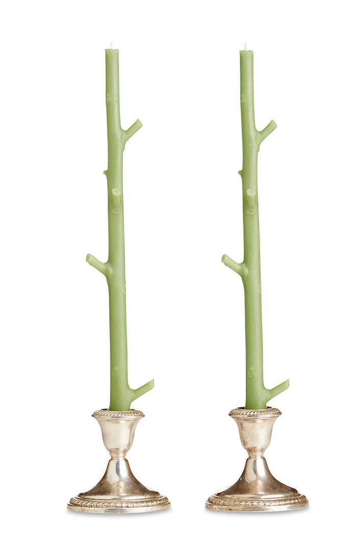 Stick Candles Maple / Pair: Robin Blue