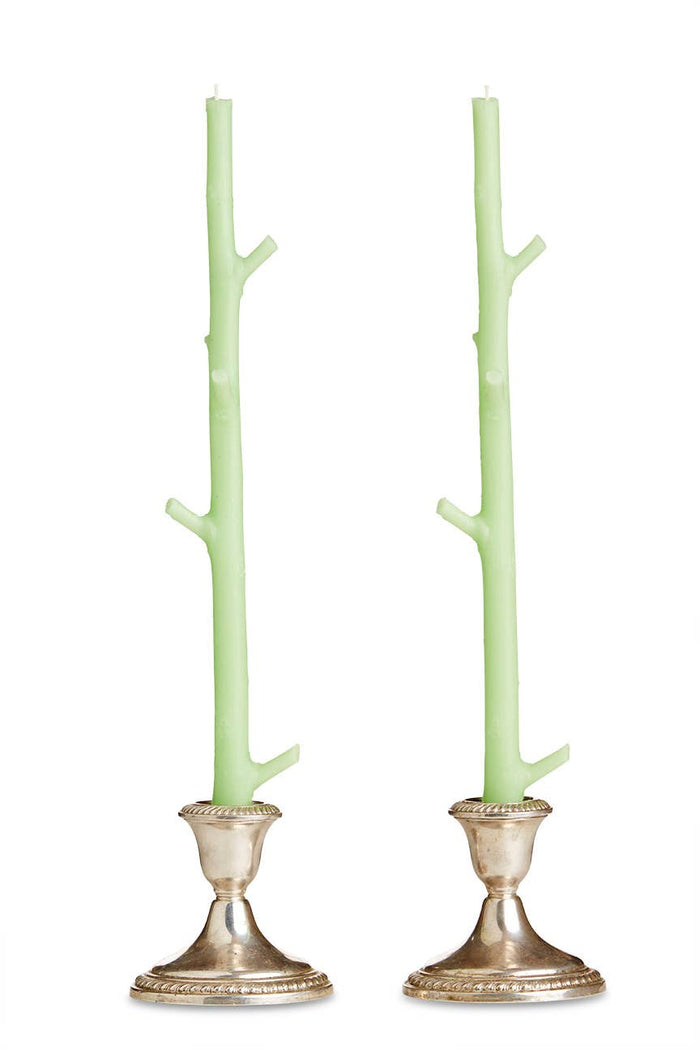 Stick Candles Maple / Pair: Robin Blue