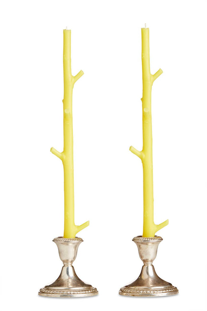 Stick Candles Maple / Pair: Robin Blue