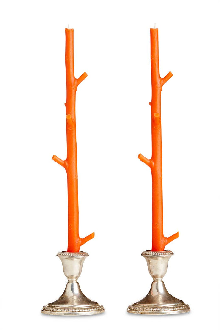 Stick Candles Maple / Pair: Robin Blue