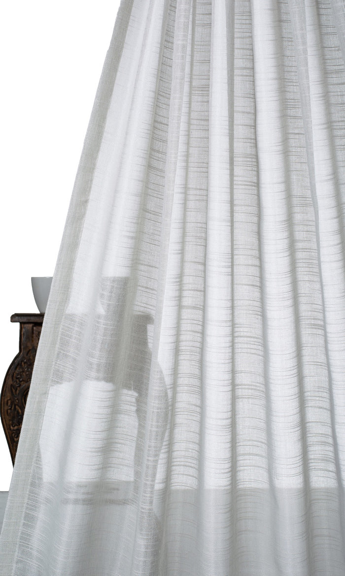 Plain Sheer Pinch Pleat, Rod Pocket, Eyelet Curtains (Light Gray)