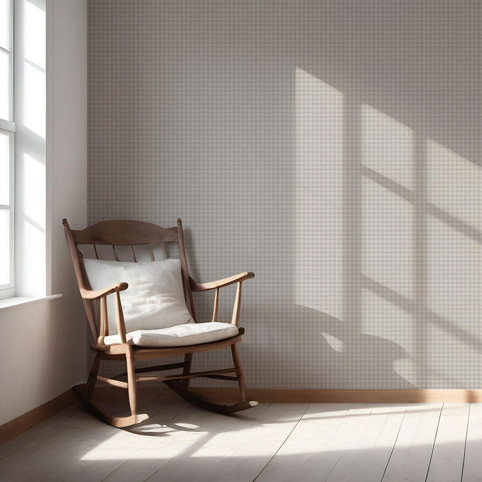 Neutral Plain/ Textured Houndstooth Nursery Wallpaper (Pale Gray/ Greige)
