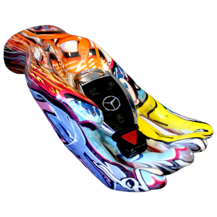 Street Art Hand Out Wall Mount Sculpture | Colorful Urban Hand Wall Art | 8" Tall