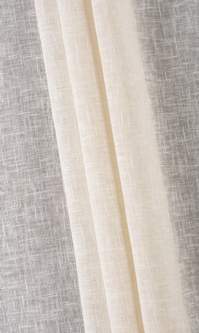 Textured Sheer Drapes (Warm Ivory/ Pale Beige) Extra Long Short Wide