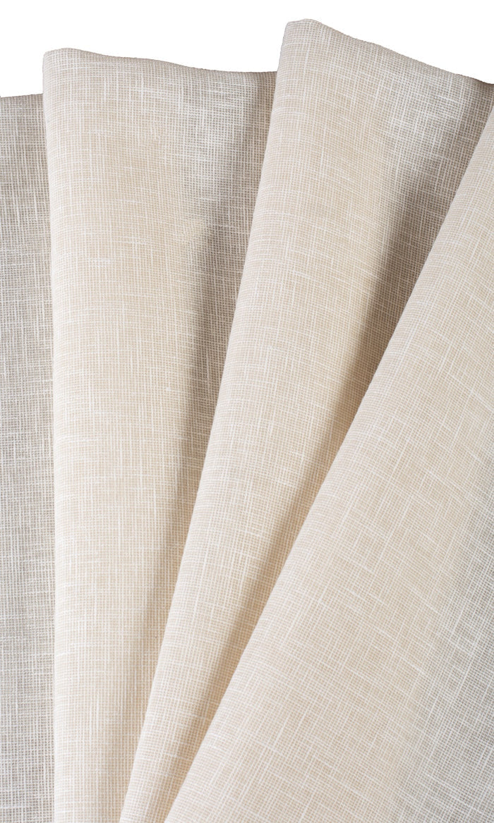 Textured Sheer Curtains / Drapes / Window Drapery Panels (Warm Ivory/ Pale Beige)