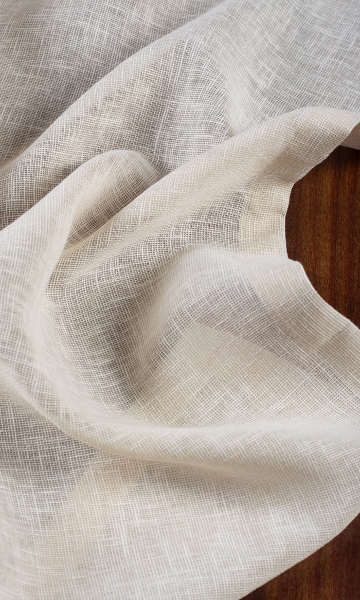 Textured Sheer Made-to-Measure Curtains (Warm Ivory/ Pale Beige)