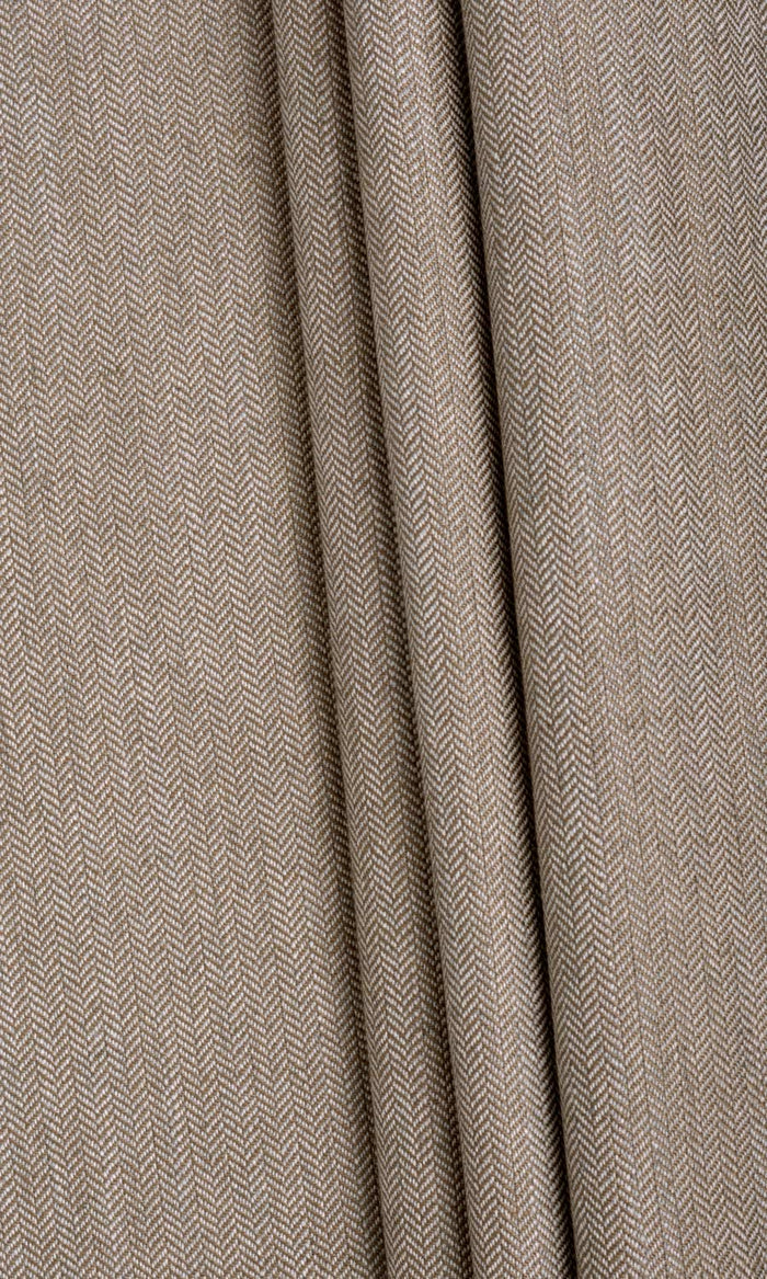 Herringbone Textured Drapery (Brown) Extra Long Short Wide