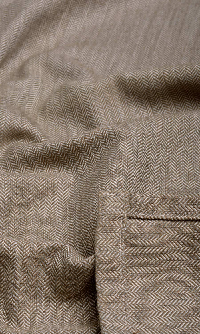 Herringbone Textured Any Size Style Curtains (Brown)