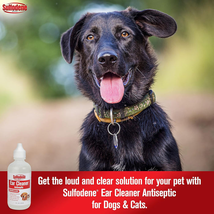 Sulfodene Ear Cleaner for Dog Cat Antiseptic Ear Cleaning Solution 4 oz.