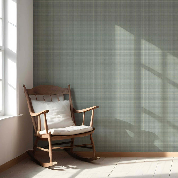 Textured Check/ Geometric Nursery Wallpaper (Sage Green)