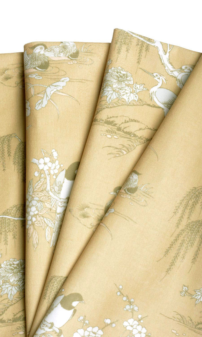 Chinoiserie Toile Velvet Made-to-Measure Curtains (Yellow)