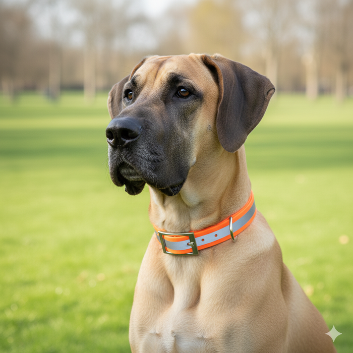 Sunglo Poly Reflective Dog Collar 1"x19" Waterproof Glow Strip Night Safety USA