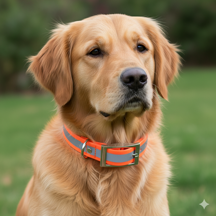 Sunglo Poly Reflective Dog Collar 1"x23" Waterproof Glow Strip Night Safety USA