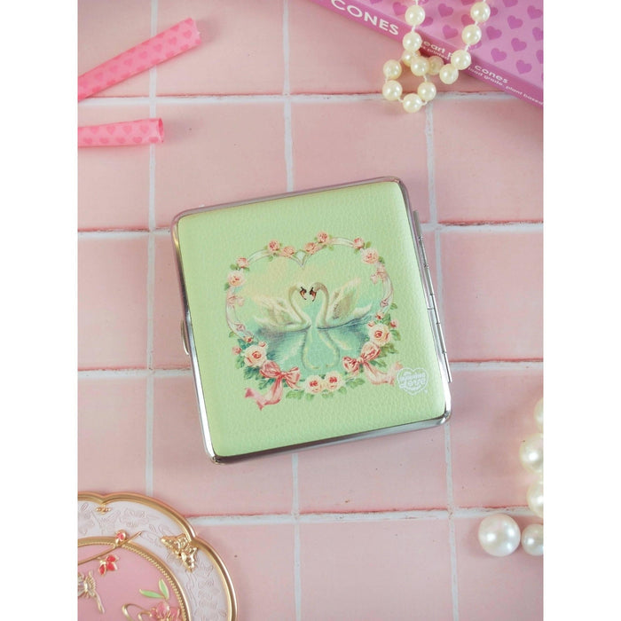 Swan Cig Case | Cute Cigarette Tin Cash Card Container | 3.5" x 3.75"