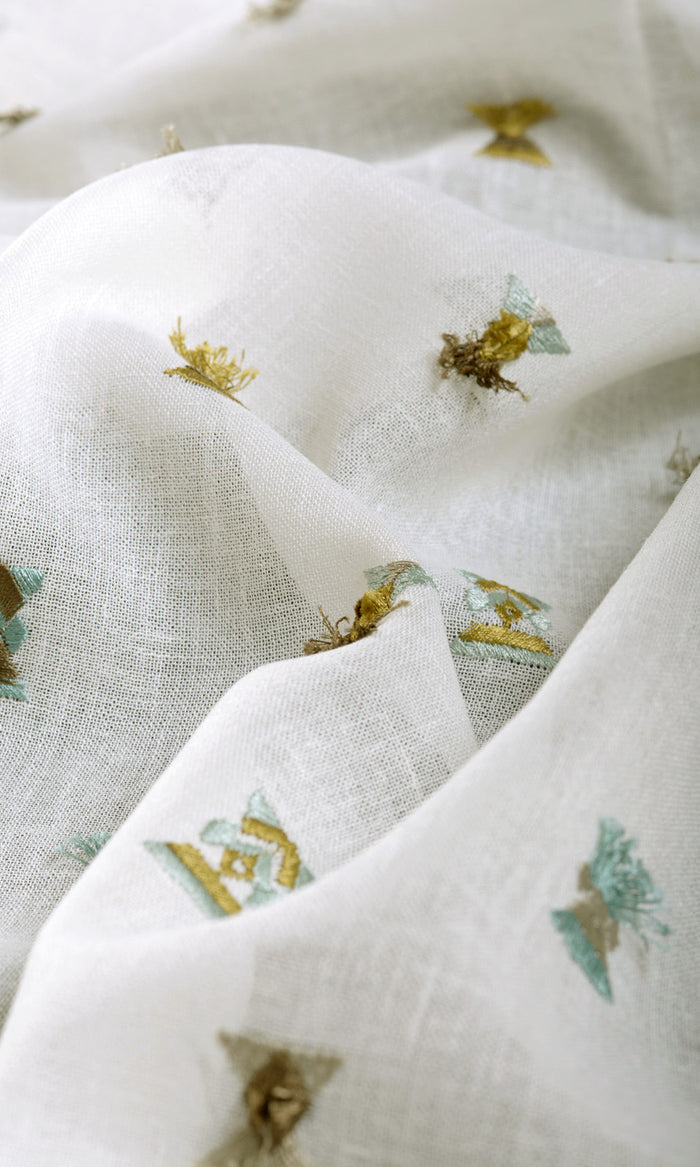 Semi Sheer Any Size Style Curtains (Teal/ Yellow/ White)