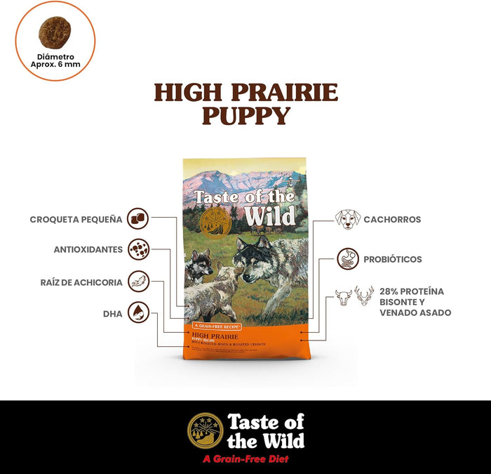 Taste of the Wild High Prairie Grain-Free Dry Dog Food Bison Venison Puppy 28lbs