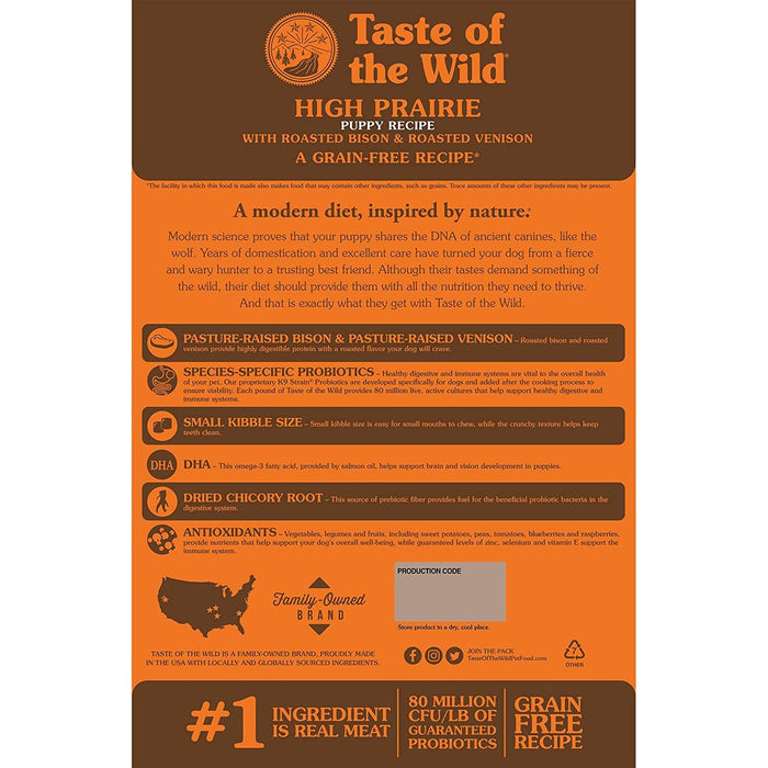 Taste of the Wild High Prairie Grain-Free Dry Puppy Food 5lbs. Taste of the Wild