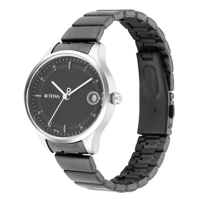 Titan Analog Black Dial Women's Watch-2649KM01