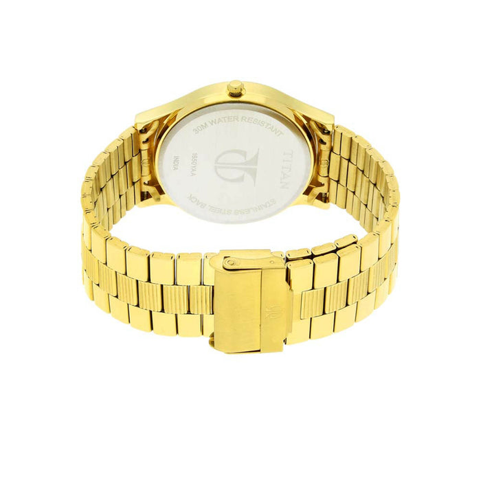 Titan Analog Gold Dial Men's Watch-NL1650YM04/NP1650YM04, Yellow, Champagne, Classic, Yellow, Champagne, Classic