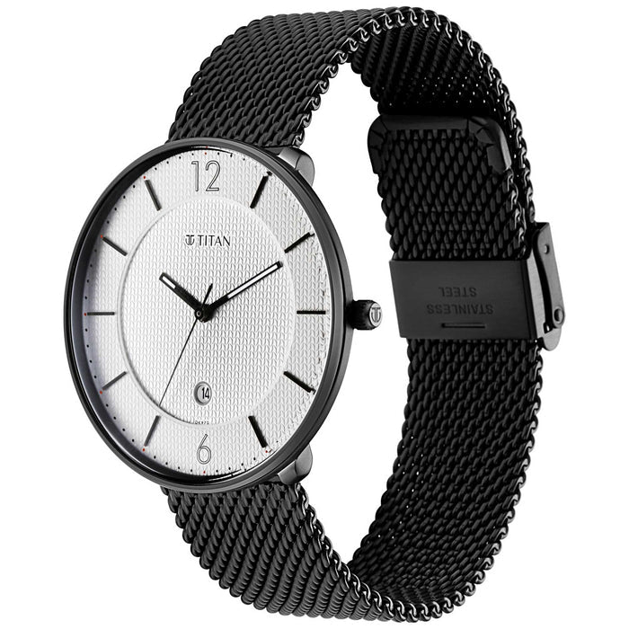 Titan Analog White Dial Men's Watch-NP1849NM01/NP1849NM01, White