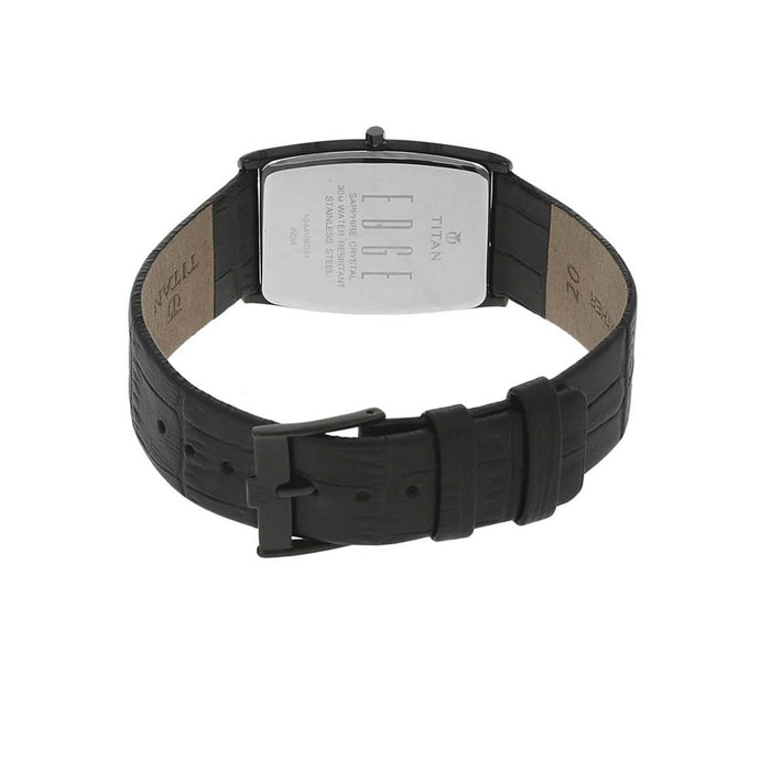 Titan Black Dial Leather Strap Watch 1044NL01