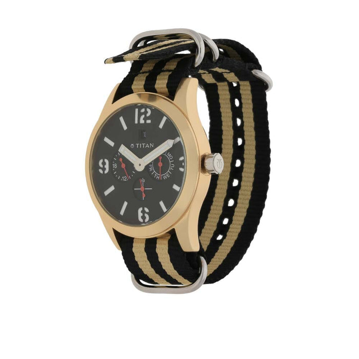 Titan Black Dial Multifunction Watch 9473AP01