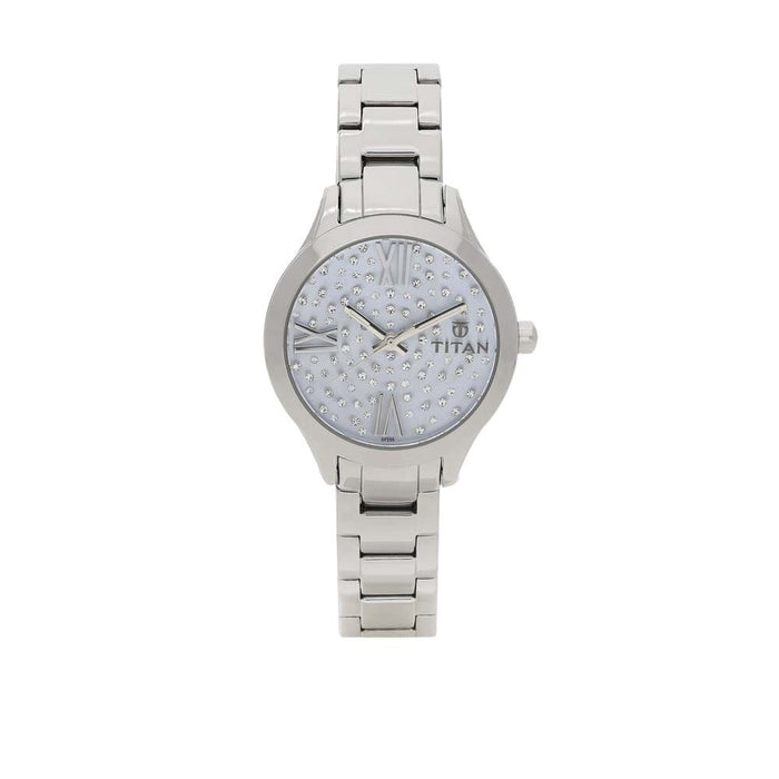 Titan Blue Dial Metal Strap Watch 95027SM01
